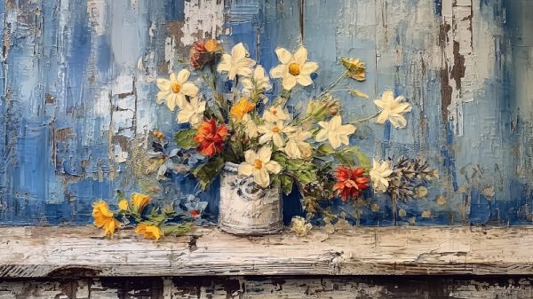 Gemälde mit Blumen